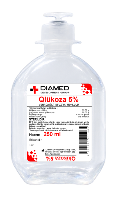 Qlükoza 5% 250 ml