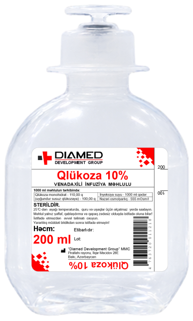 Qlükoza 10% 200ml
