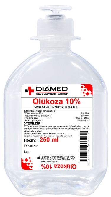 Qlükoza 10% 250 ml