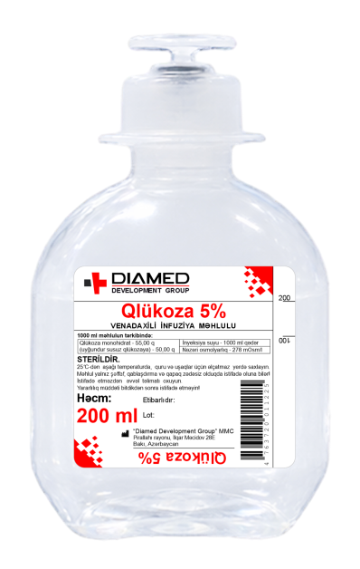 Qlükoza 5% 200 ml